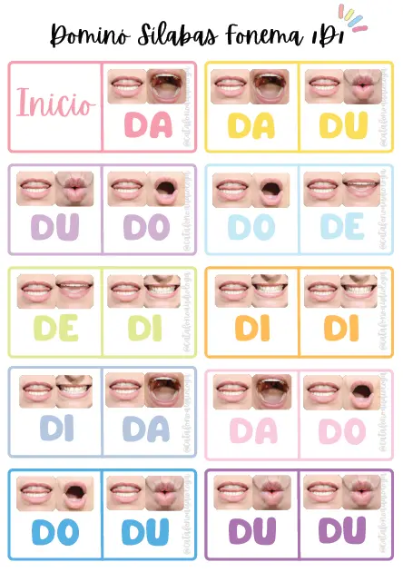 Dominó Sílabas con D