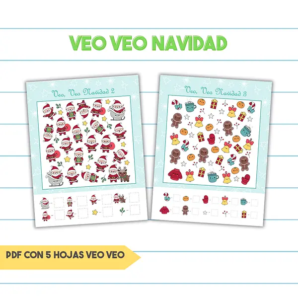 Juego Veo Veo Navideño - PDF Imprimible