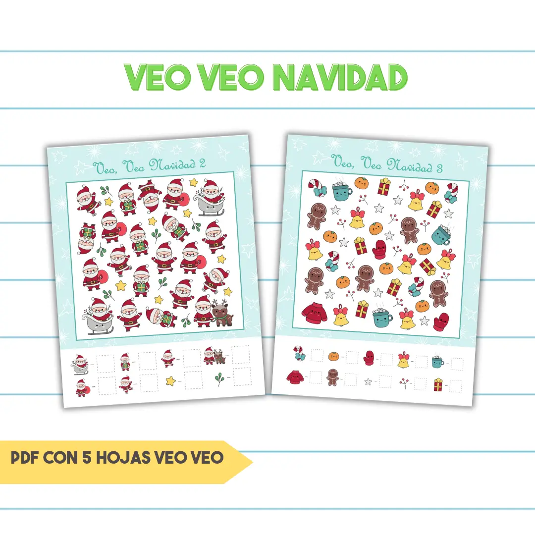 Juego Veo Veo Navideño - PDF Imprimible