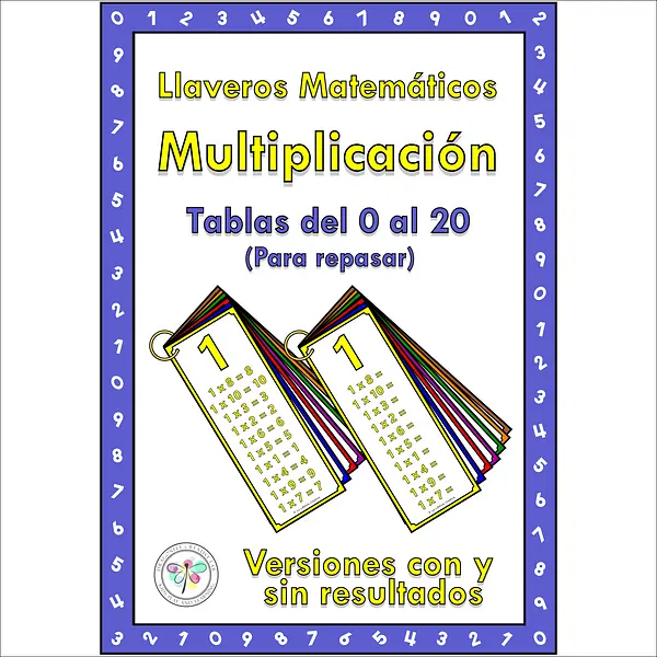 Spanish Keychain Multiplication Practice Llavero Matemático Multiplicación Repaso