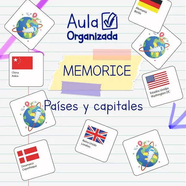 Memorice de banderas países  y capitales