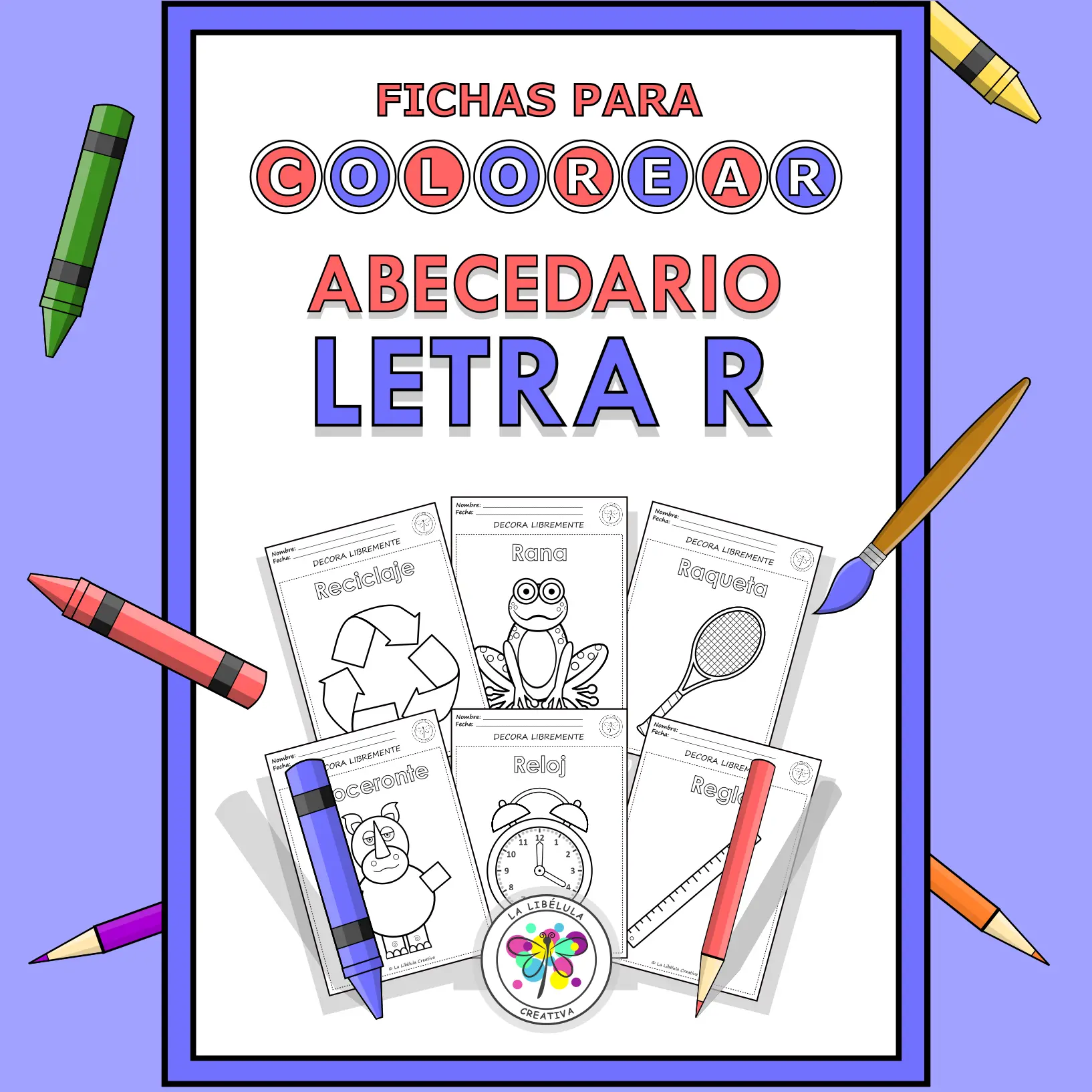 Spanish Worksheets Coloring Letter R Objects Colorear Letra R Objetos NO PREP