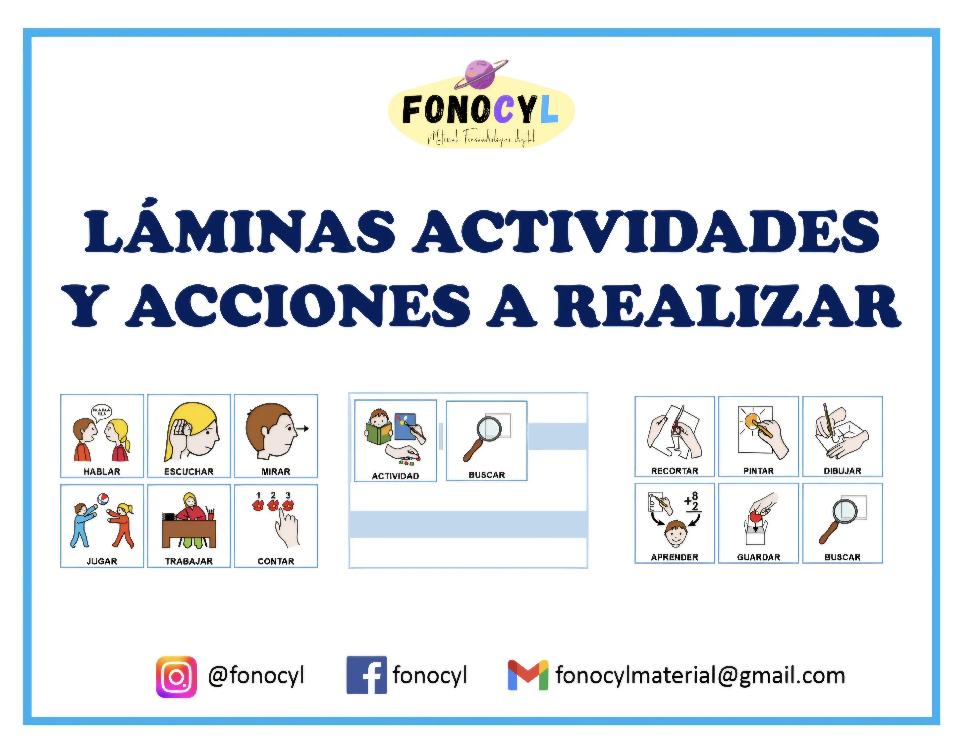 Láminas actividades y acciones a realizar