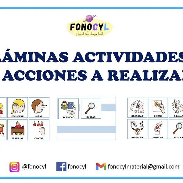 Láminas actividades y acciones a realizar