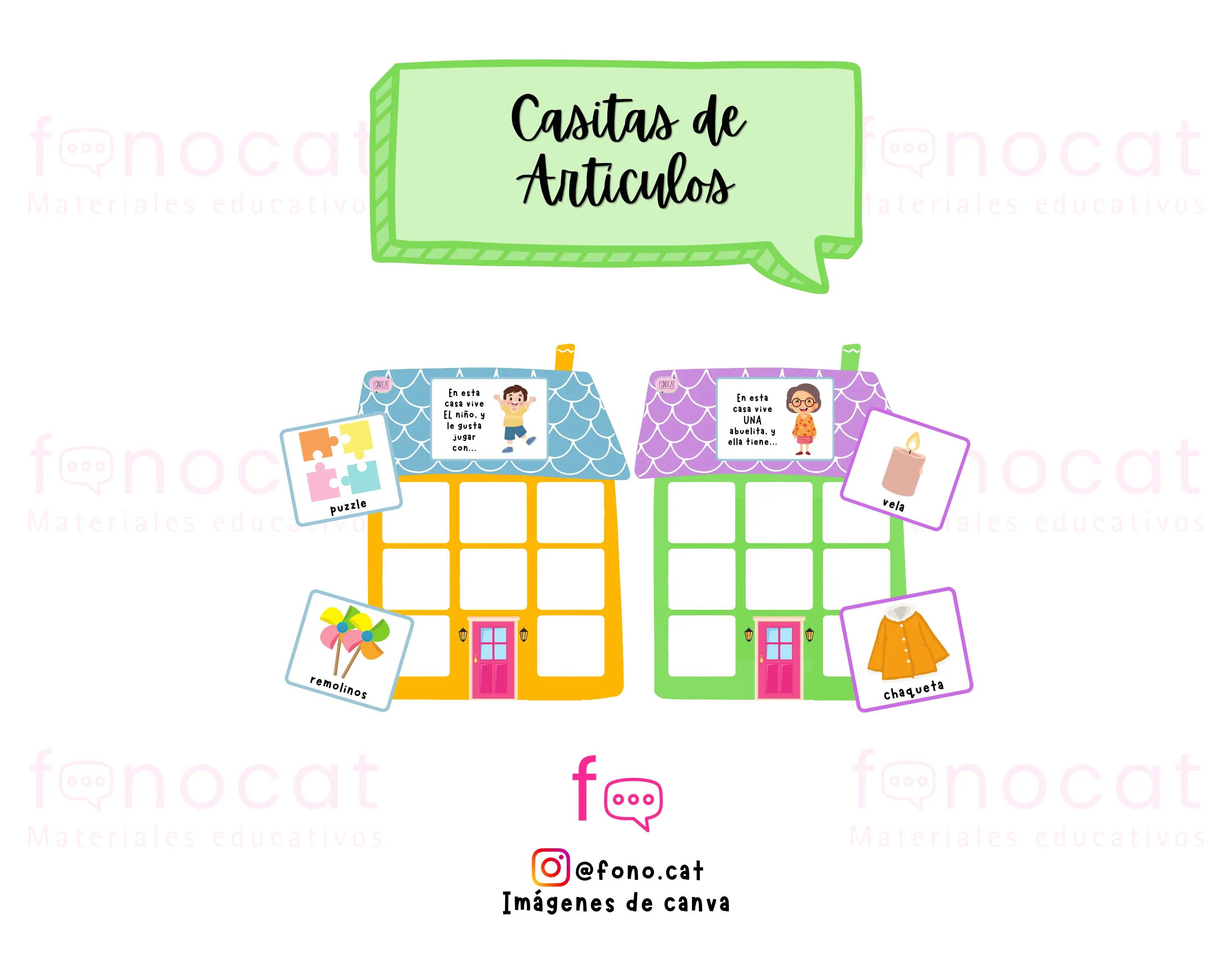 Casitas de Artículos (definidos e indefinidos)