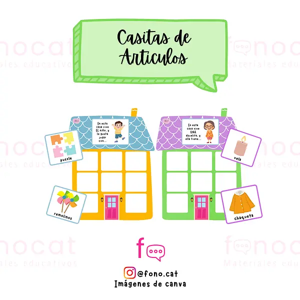Casitas de Artículos (definidos e indefinidos)