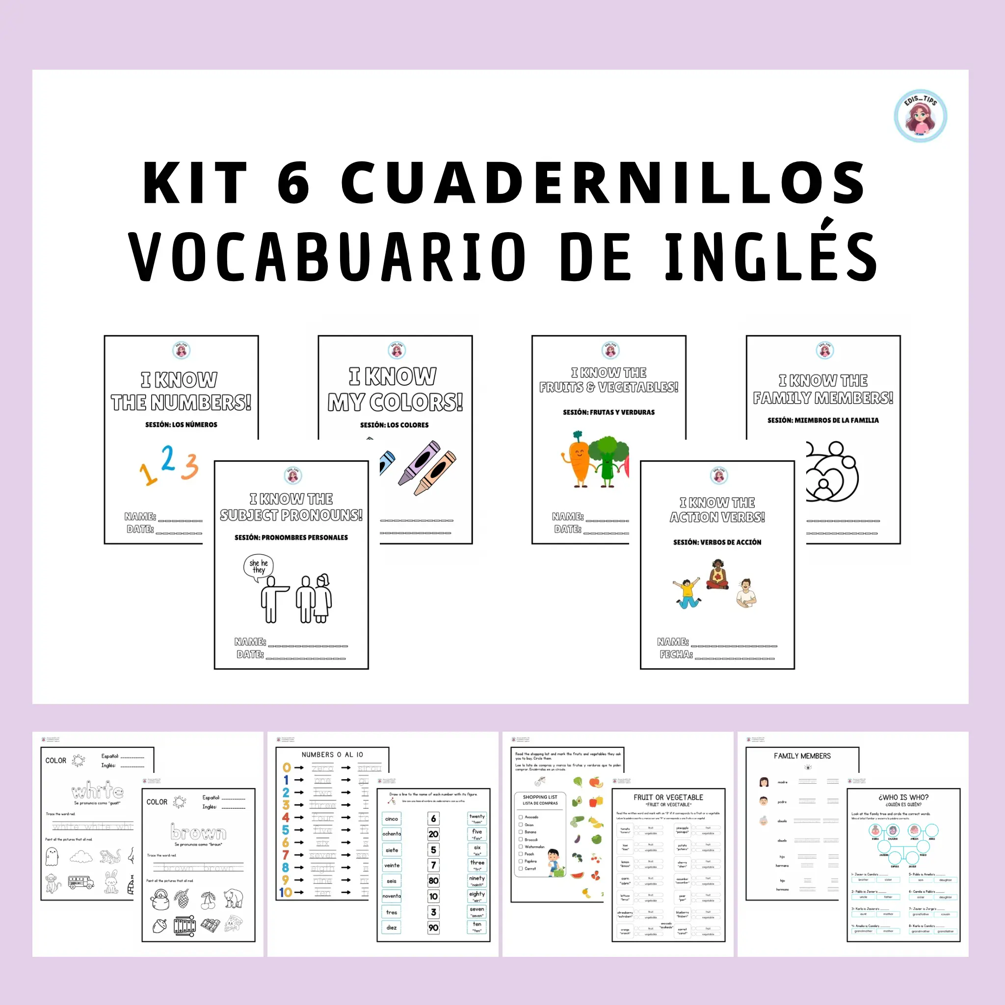 KIT CUADERNILLOS VOCABULARIO INGLÉS