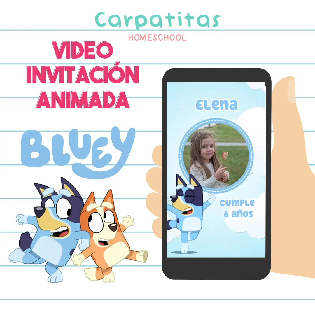 Video Invitación Personalizada de Cumpleaños Bluey