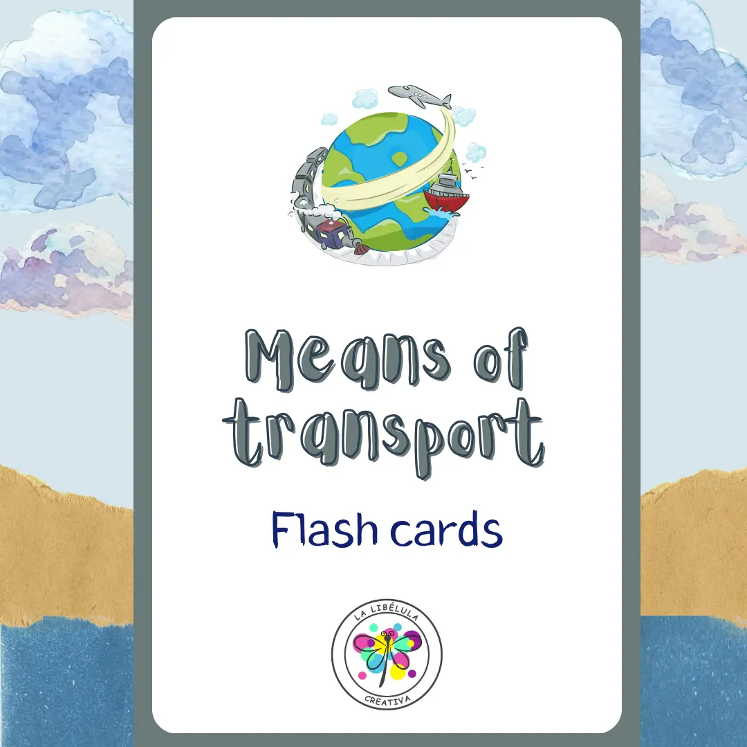 Flash Cards Means of Transport Car Vehicles Color