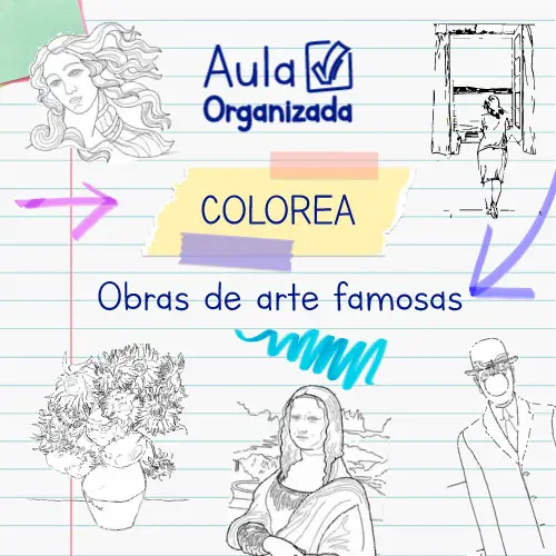 Láminas para colorear - obras de arte famosas
