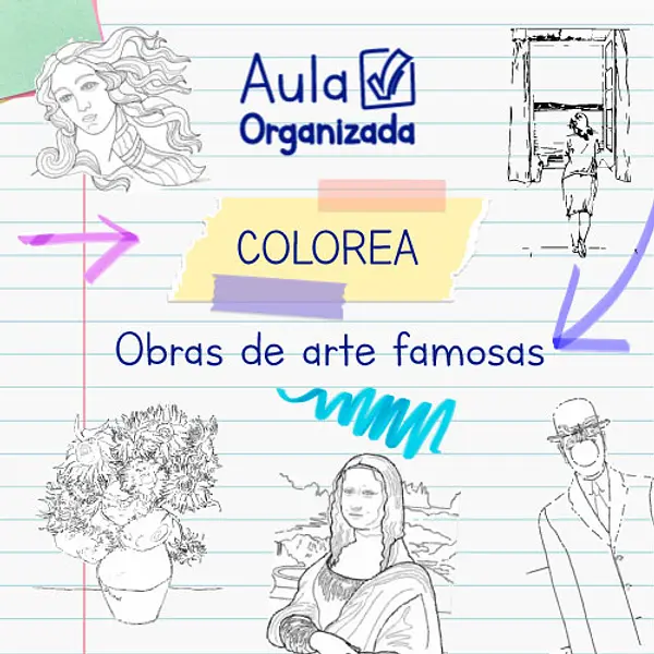 Láminas para colorear - obras de arte famosas