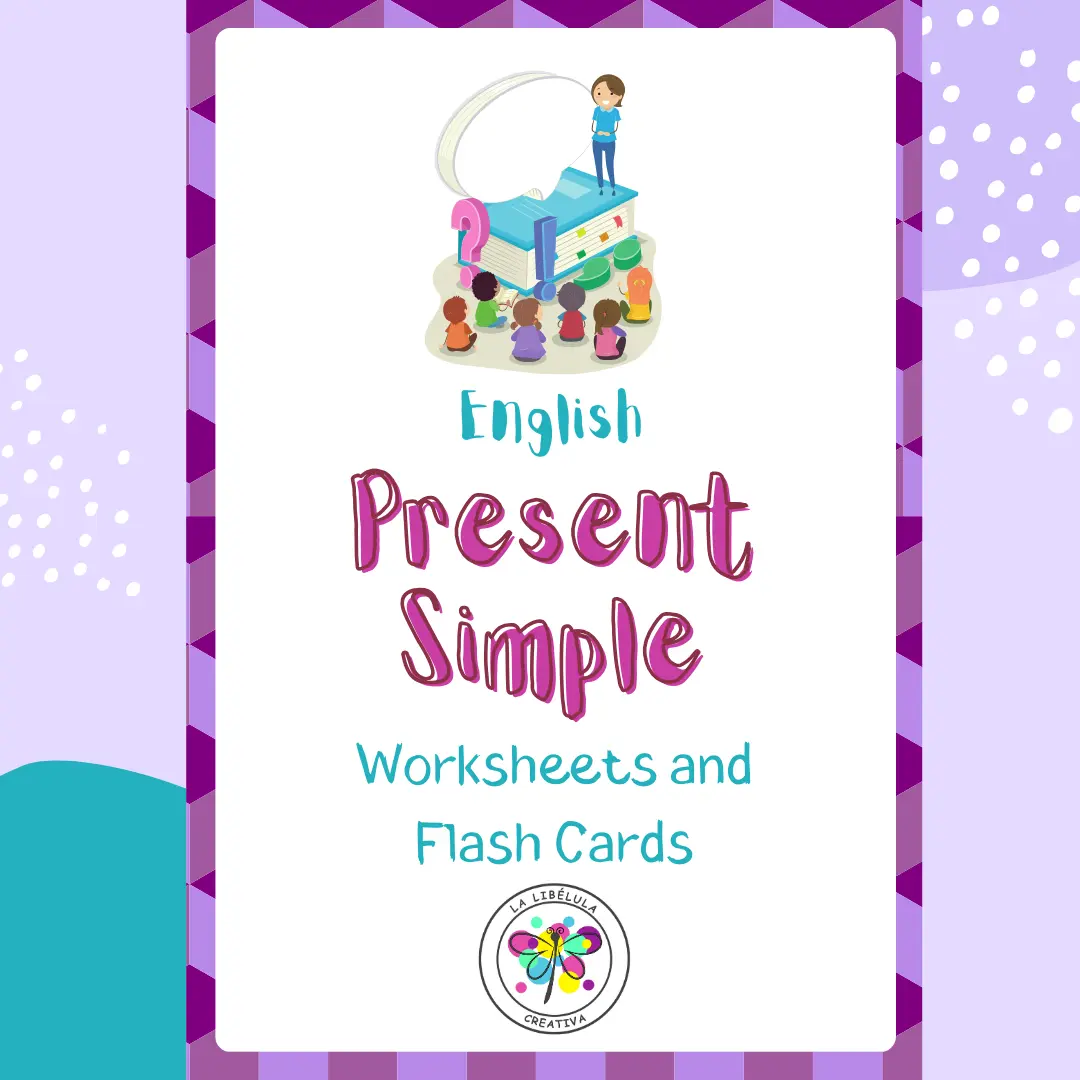 Present Simple Tense Worksheets Flash Cards Grammar Activities NO PREP Color