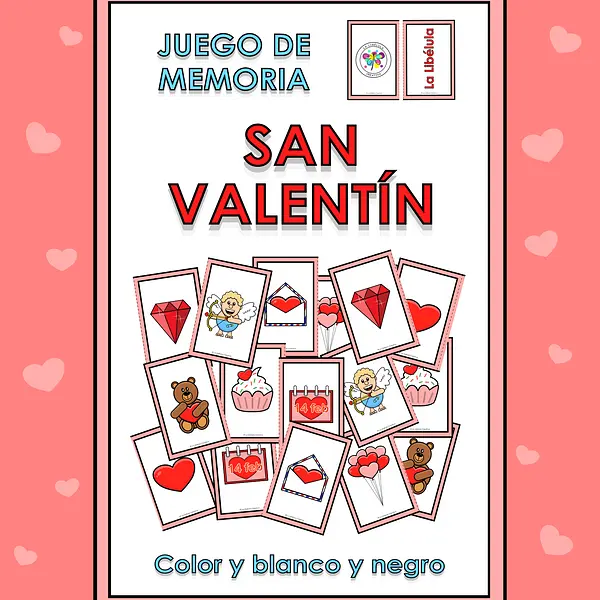 Spanish Memory Match Game Valentine's Day Pairs Juego Parejas San Valentin