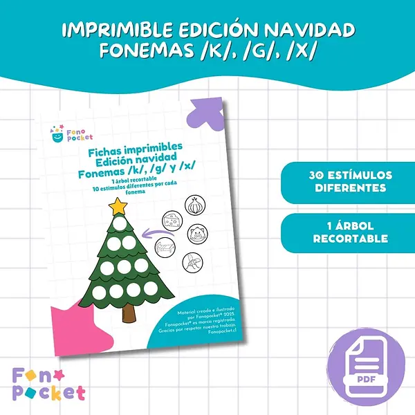 Fichas Edición navidad Fonemas /k/, /g/ y /x/
