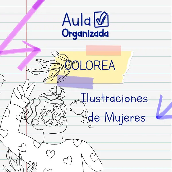 Ilustraciones para colorear MUJERES