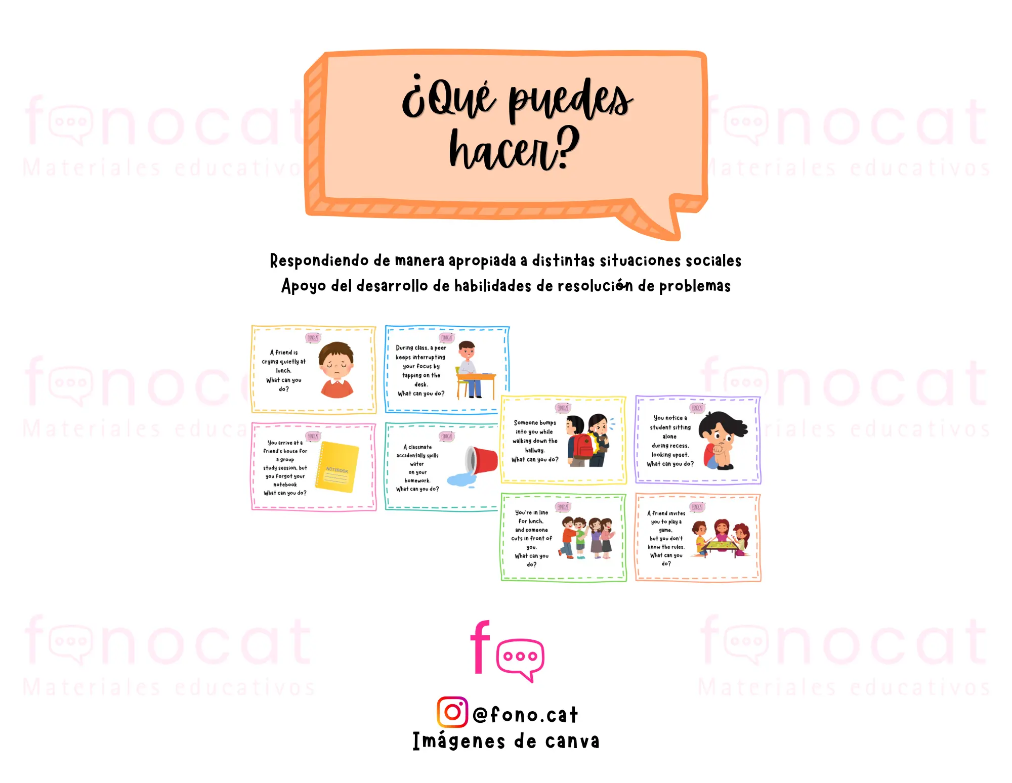 ¿Qué puedes hacer? (en distintas situaciones sociales)