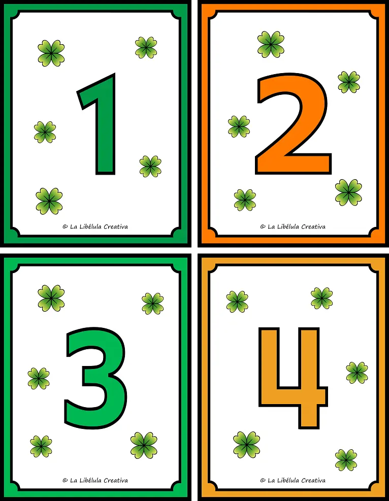 FLASH CARDS NUMEROS 0 A 100  - SAN PATRICIO - COLORES VARIOS - ESPAÑOL_g1425210.png