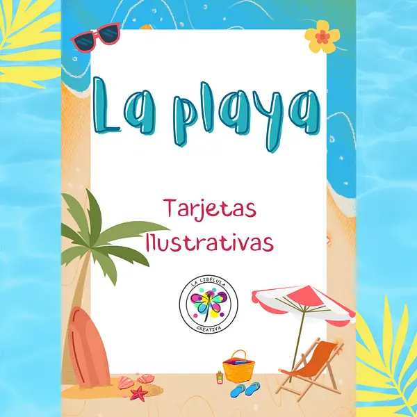 Spanish Beach Seasonal Flash Cards Objects Summer Tarjetas Playa Verano NO PREP