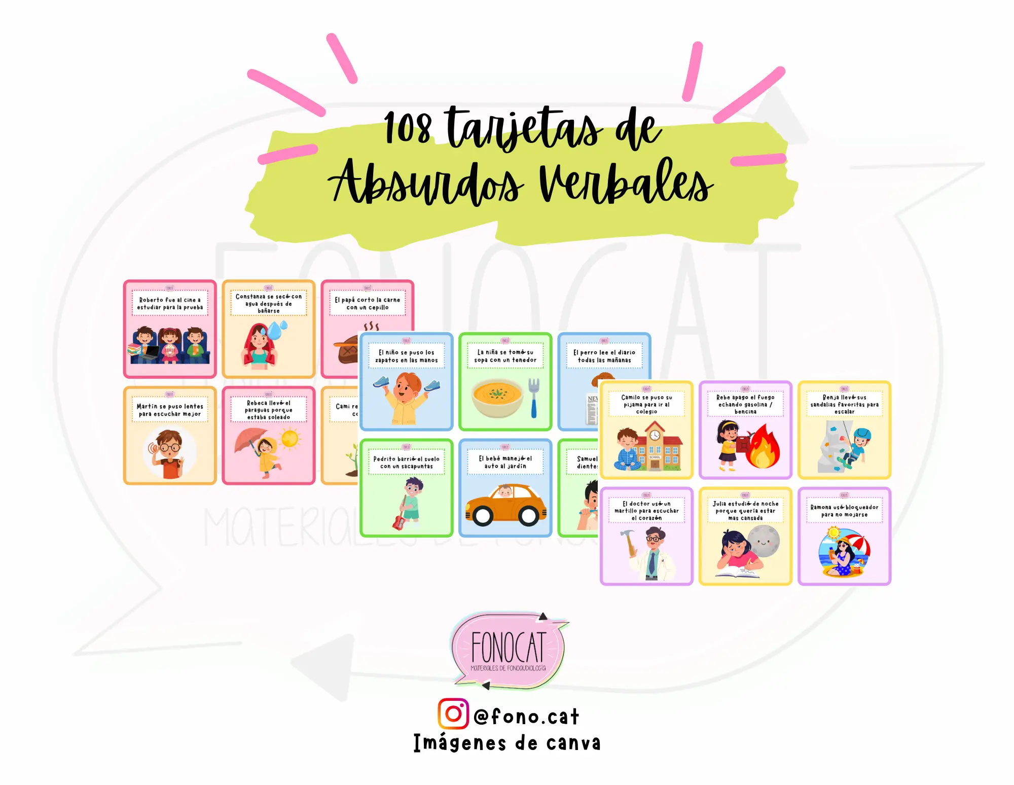 108 Tarjetas de Absurdos Verbales