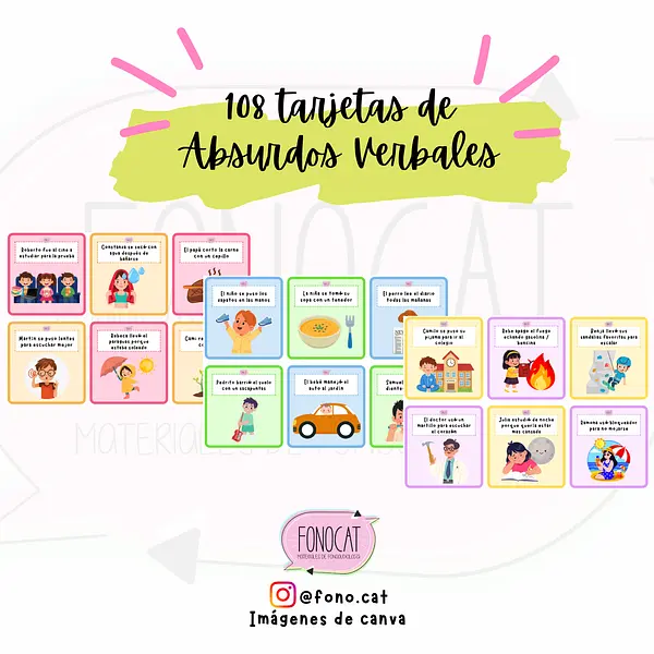 108 Tarjetas de Absurdos Verbales