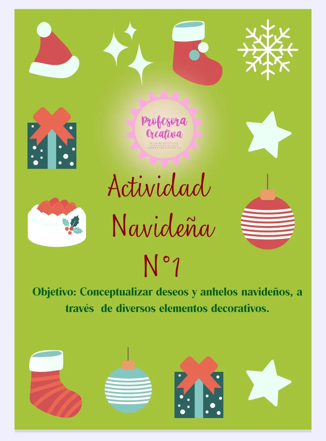 Actividad Navideña N°1 Profesora.creativa