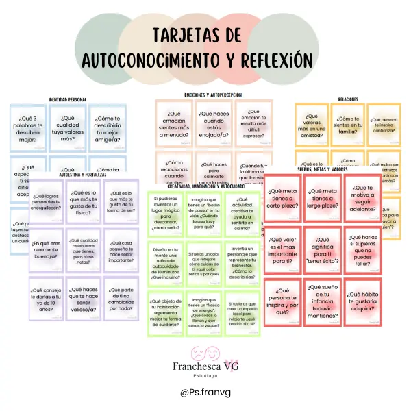 Tarjetas de Autoconocimiento y Reflexión
