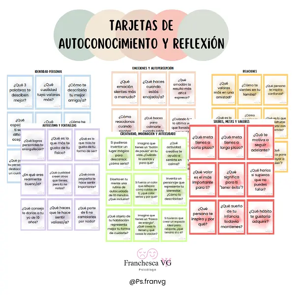Tarjetas de Autoconocimiento y Reflexión