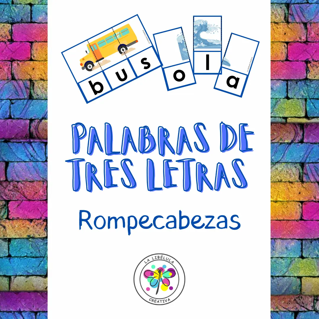 Spanish Puzzle 3 Letters Words Rompecabezas Palabras 3 Letras Color Vocabulario