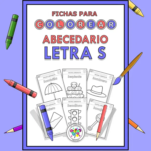 Spanish Worksheets Coloring Letter S Objects Colorear Letra S Objetos NO PREP