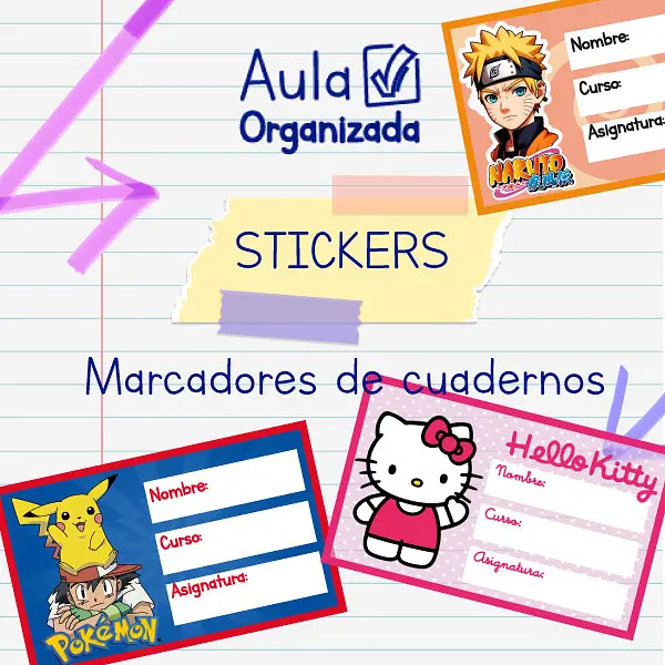 Stickers marcadores de cuaderno