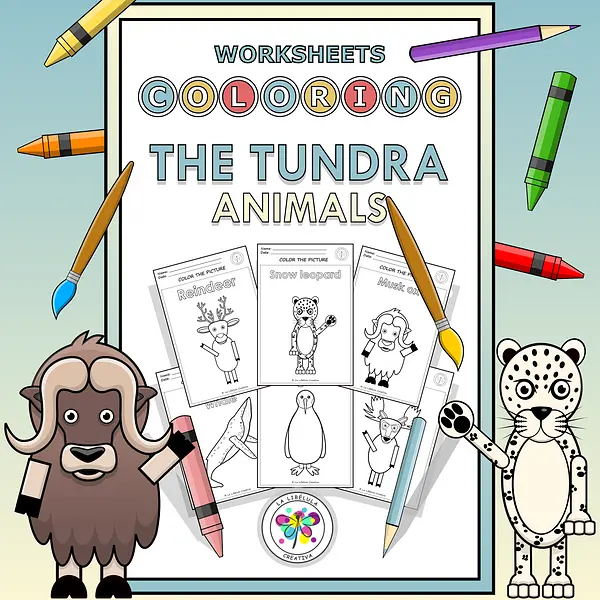 Coloring Worksheet Tundra Arctic Antarctica Snow Animals Wild Decorate Craft