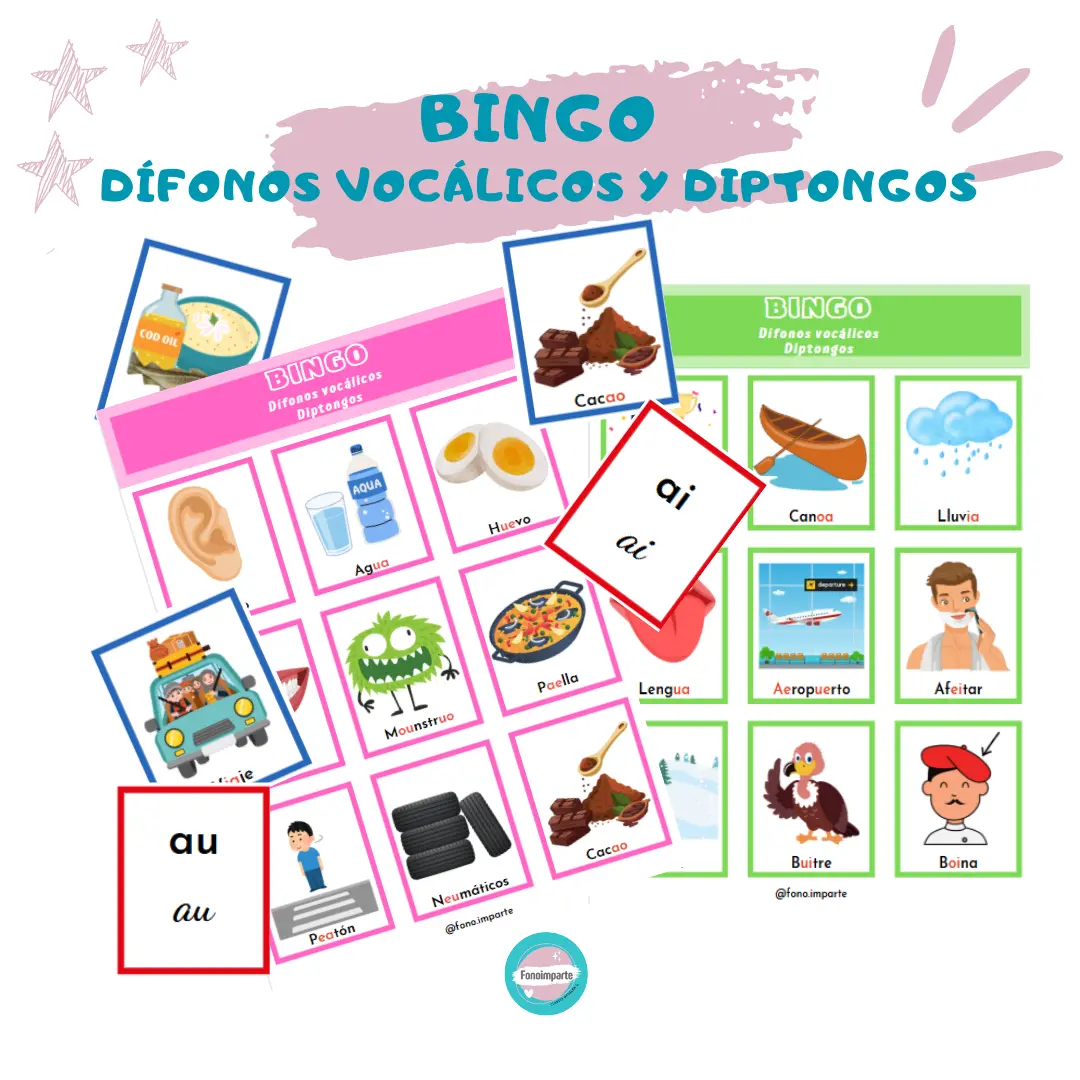 Bingo Dífonos Vocálicos - Diptongos