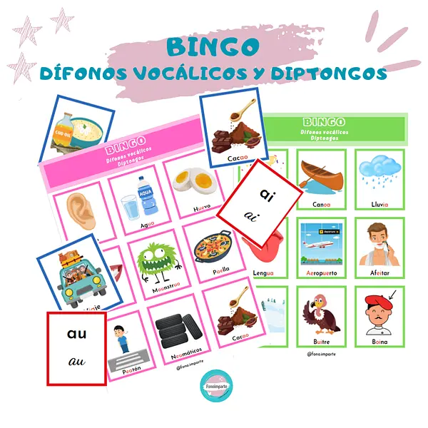 Bingo Dífonos Vocálicos - Diptongos