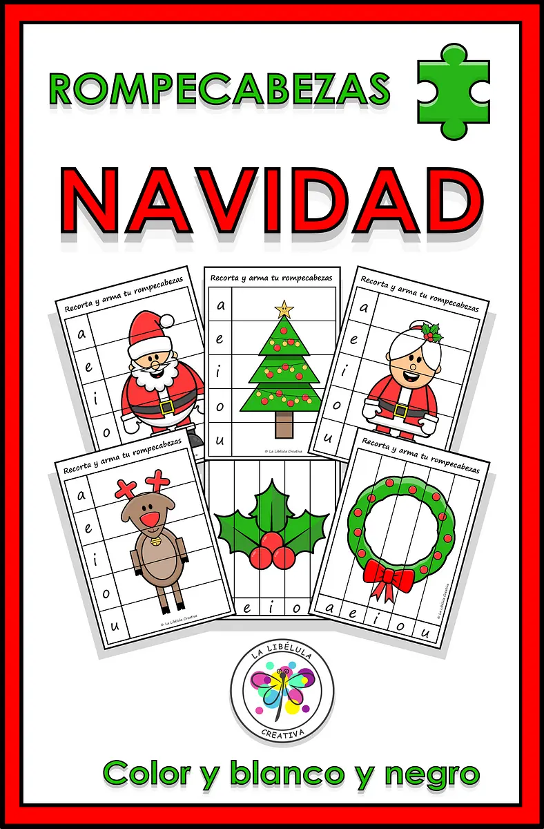 NAVIDAD ROMPECABEZAS GRANDES 6 PIEZAS ICONOS COMPLETOS -  VOCALES -  ESPAÑOL_g10991.png