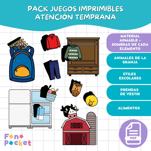 Pack juegos seguimiento de instrucciones atención temprana