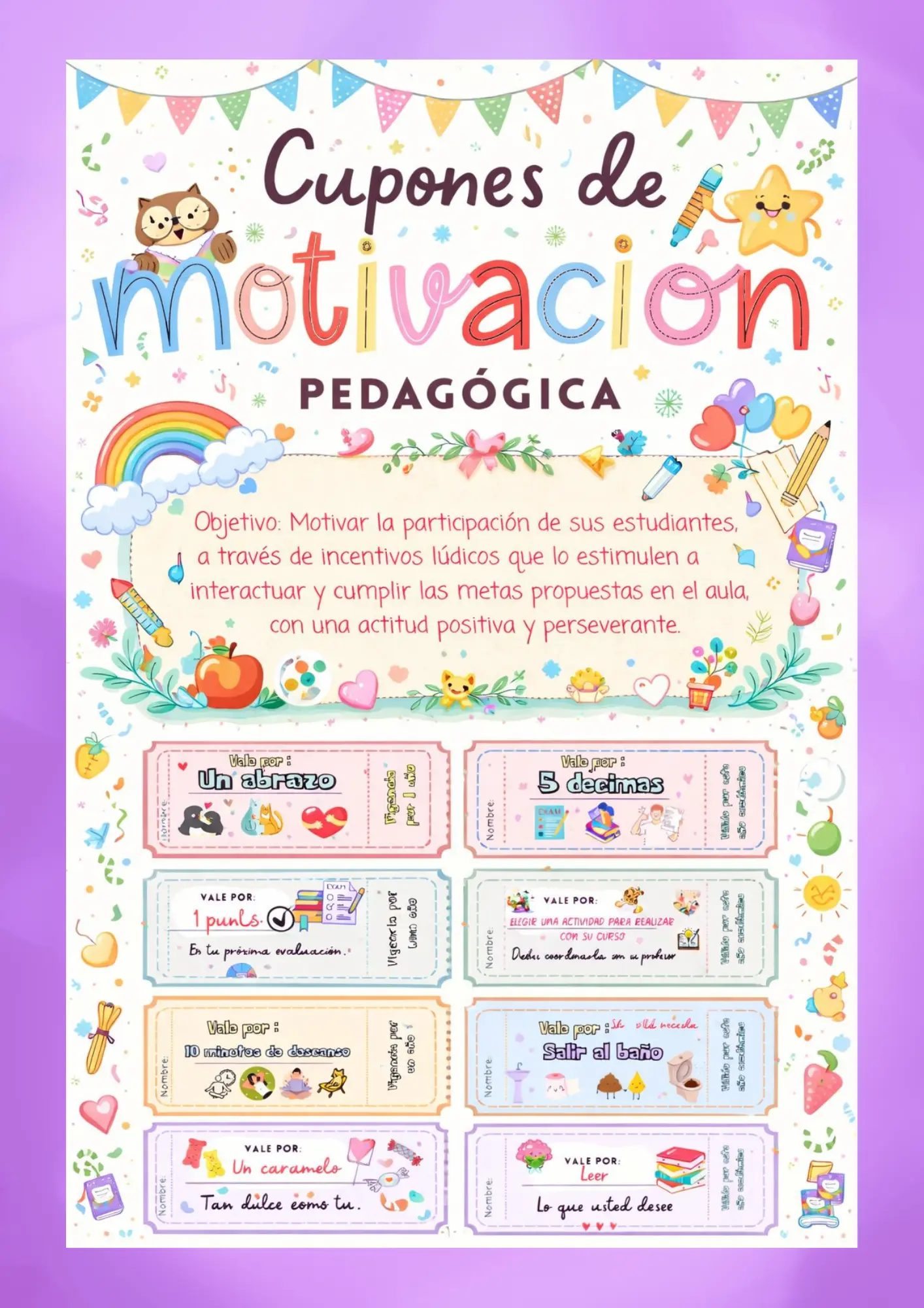 CUPONES MOTIVACIONALES