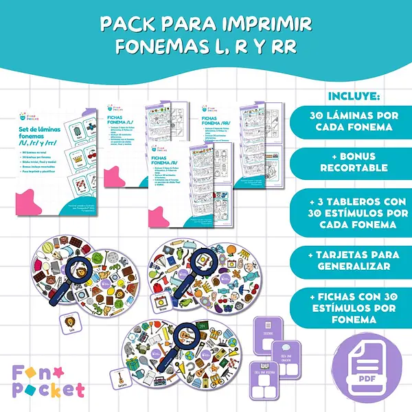 Pack imprimibles Fonemas /l/, /r/ y /rr/