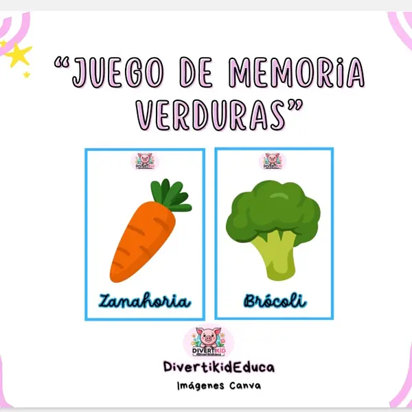 Juego de Memoria Verduras