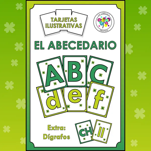 Spanish Flash Cards Alphabet ABC St Patrick's Day Tarjetas Abecedario San Patricio