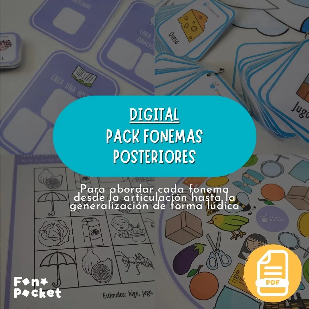 Pack imprimible para trabajar Fonemas posteriores