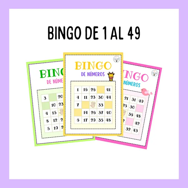 BINGO DEL 1 AL 49