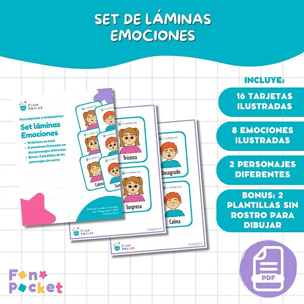 Set de láminas de emociones