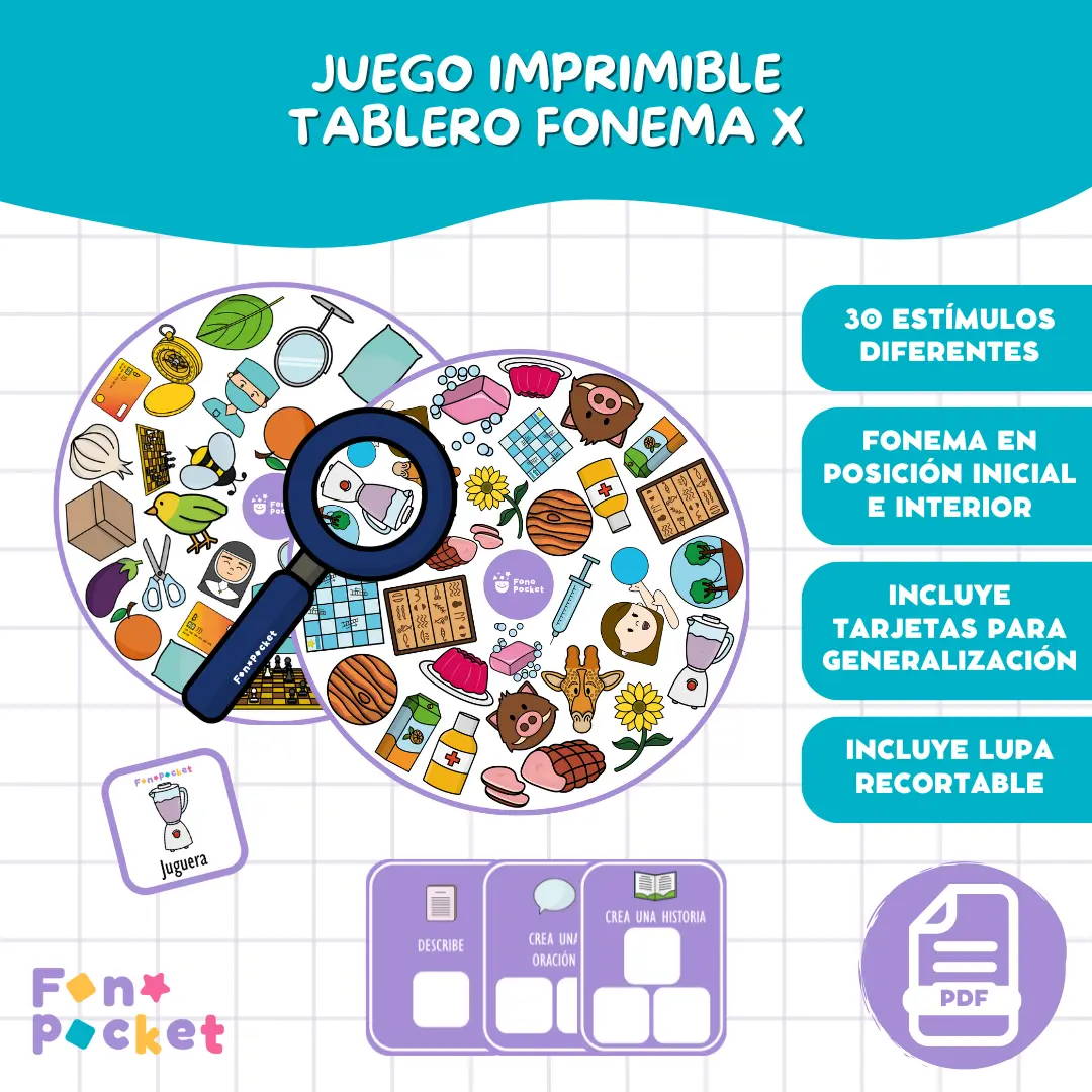 Juego tablero fonema /x/