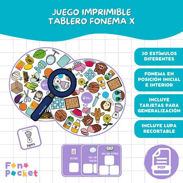 Juego tablero fonema /x/