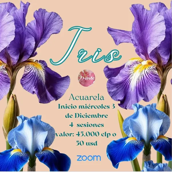 Curso acuarela botánica Iris