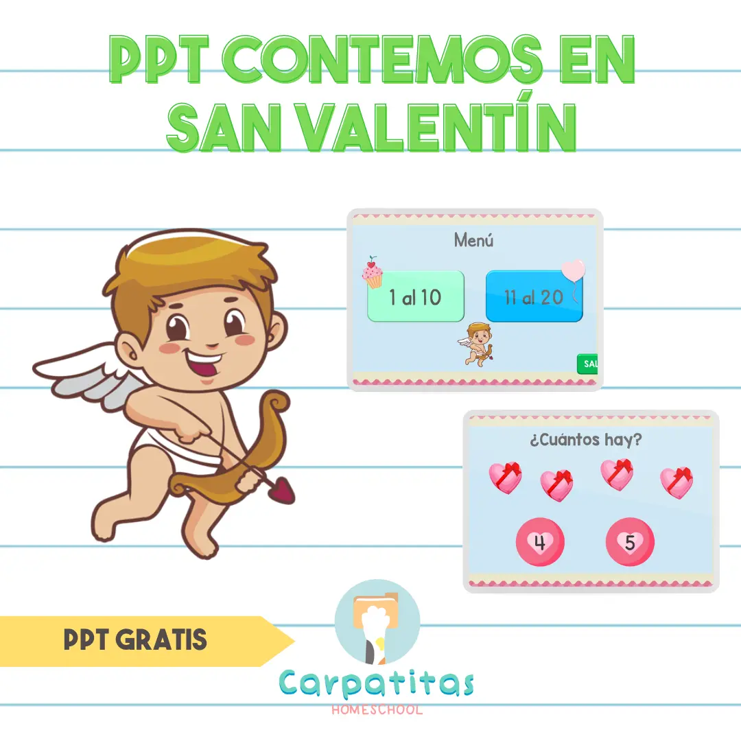 PPT Gratis Contemos en San Valentín | Juego para contar