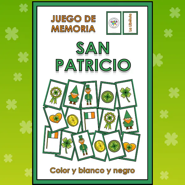 Spanish Memory Match Game St Patrick's Day Pairs Juego Parejas San Patricio