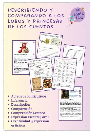 DESCRIBIENDO Y COMPARANDO A LOS LOBOS Y PRINCESAS DE LOS CUENTOS