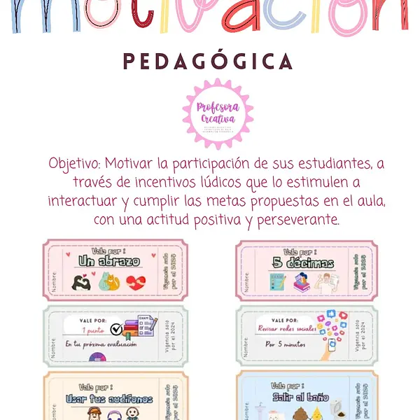 CUPONES MOTIVACIONALES