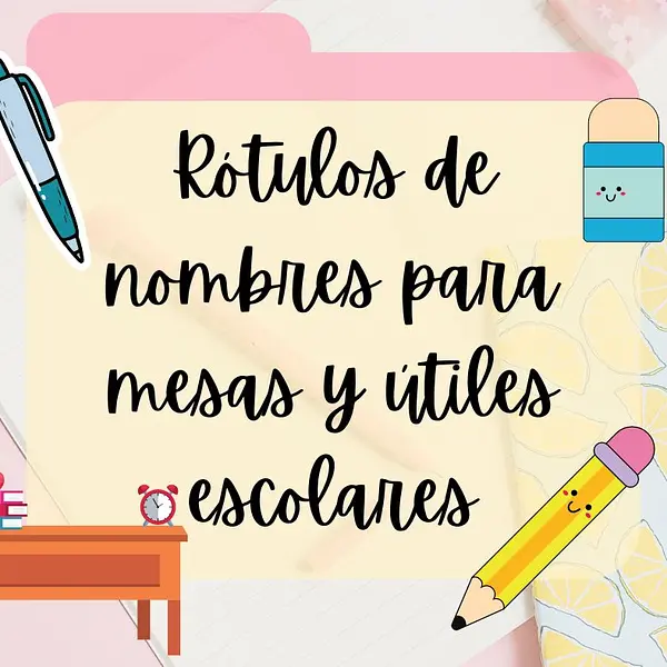 Rótulos para mesas y útiles escolares